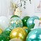 Metallic Green Gold Balloons, 60 Packs 12 Inch Dark Green White Gold Latex Balloons